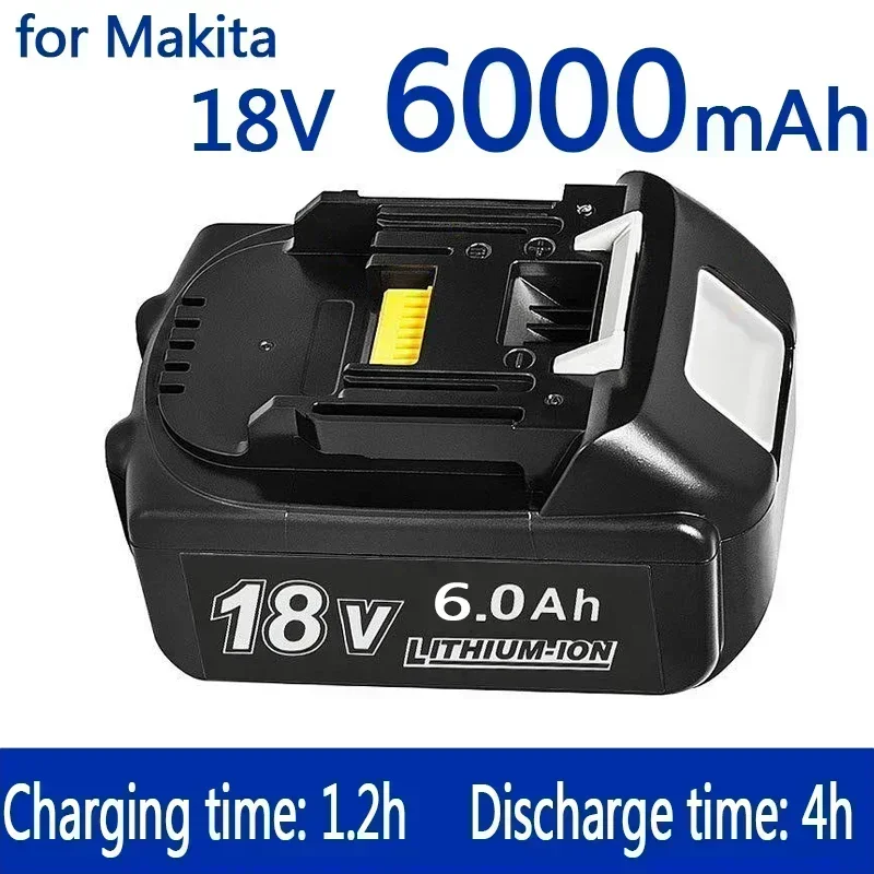 pre Makita 18V batéria 6AH 18650 Litium ion výmena BL1860B BL1860 BL1850 Nabíjateľný elektrický nástroj DDF486 DF488