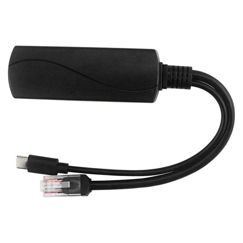 Pre maliny Pi 4B Poe Splitter 10/100/1000 Mbps 5V 3A Typ C -Poe Splitter pre Raspberry Pi 4B odolné ľahko použiteľné
