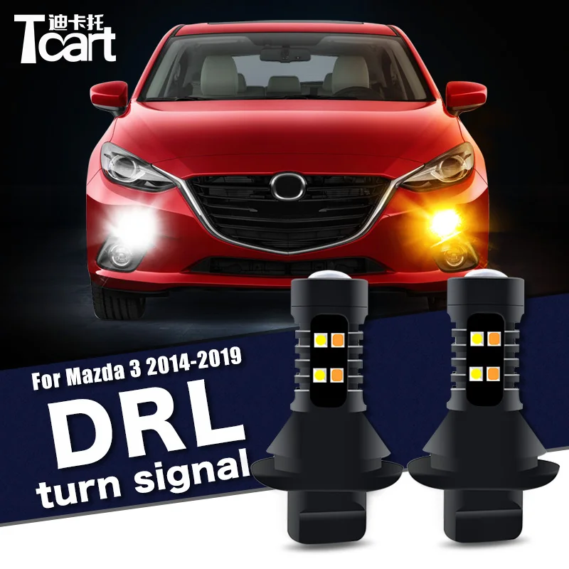 Pre Mazda 3 Axela (BM/BN) 2014 2015 2016 2017 2018 2019 2019 2ks LED DRL Denné svetlo svetlo svetla 2in1