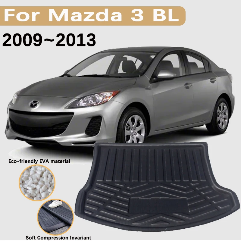 pre Mazda 3 BL príslušenstvo Mazda3 2009 2010 2012 2012 2013 Sedan 4Door Car Trunk Mats CARGO LINER Vodotesný koberec SKLADOVÁ PADA