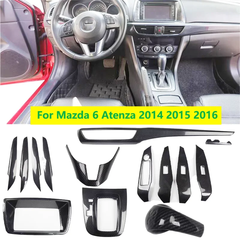 Pre Mazda 6 Atenza 2014 2015 2016 2016 ABS uhlíkové vlákno Farba Interiérový spínač predného stredného vzduchového vetracieho prevodového posunového panela Orezanie