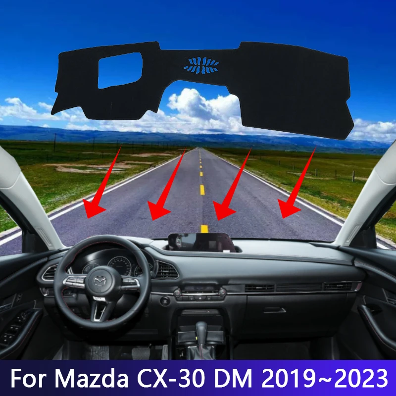 Pre Mazda CX-30 CX30 CX 30 DM 2019 2020 2021 2022 2023 2023 Dashboard Dash Dash Dash Mat Octer Anti-Slip Sunshade Pad Interior príslušenstvo
