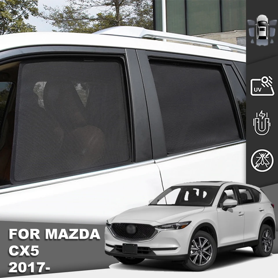 Pre Mazda CX-5 KF 2017-2023 2024 CX5 Magnetický automobil Sunshade Visor predné zadné zadné sklo Záves boku detského okna Shield Shield Shield Shield