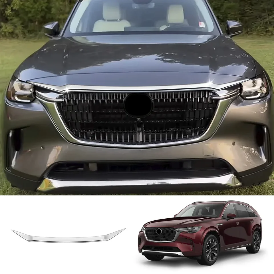 Pre Mazda CX-90 CX90 CX90 2024 2025 ABS Vonkajšia dekorácia predná kapucňa mriežka mriežka kapota pery TRISCE ORIS ORIK Ozdobenie