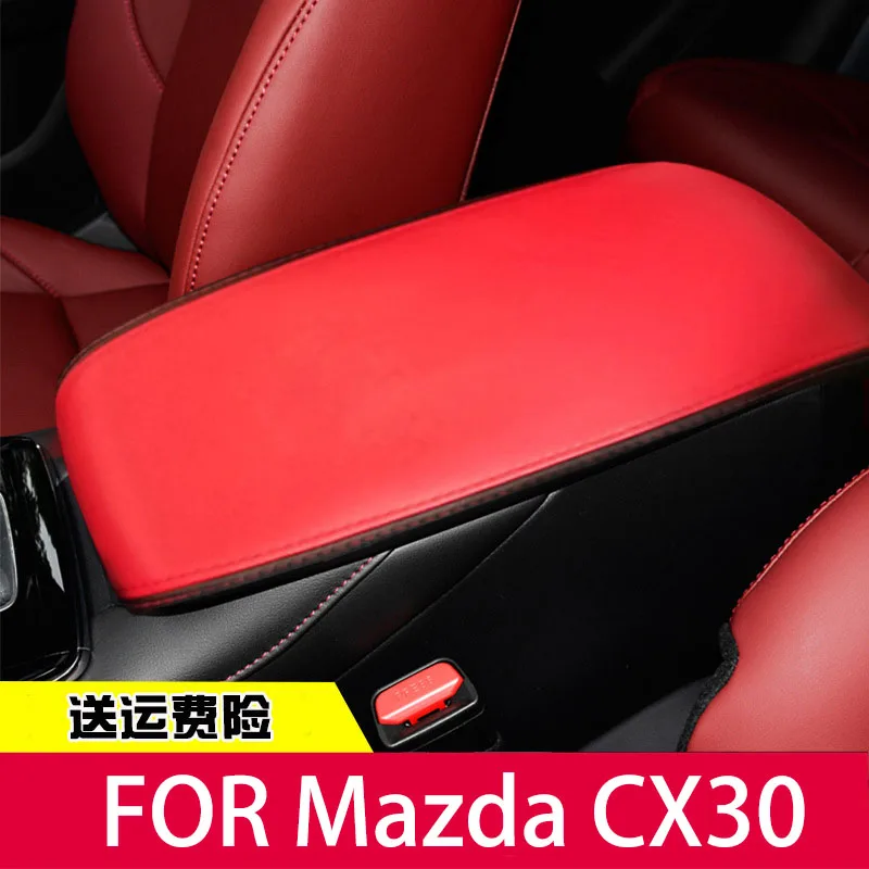 Pre Mazda CX30 Central Lest Lest Lest Box Set Hand Box Ochranný kožený kryt automobilového interiéru Modifikácia