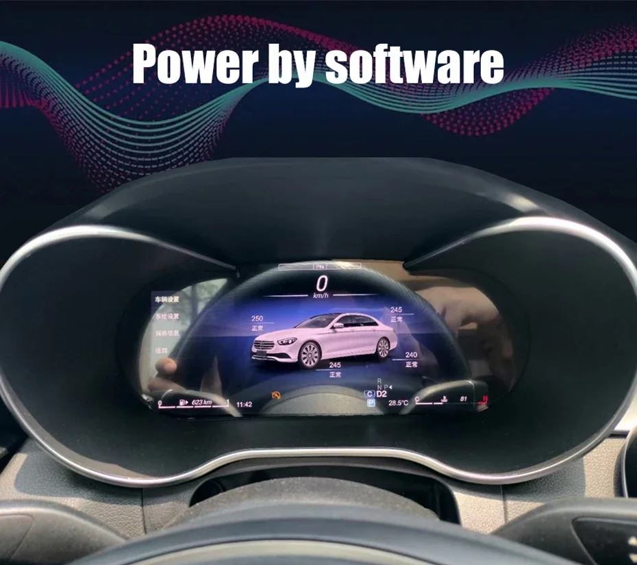 Pre Mercedes Benz A-Class GLC CLA GLA W176 C117 2013-2019 Speed ​​Meter LCD Klastrový prístrojový prístrojový panel Multimediálny hráč Player Dashboard