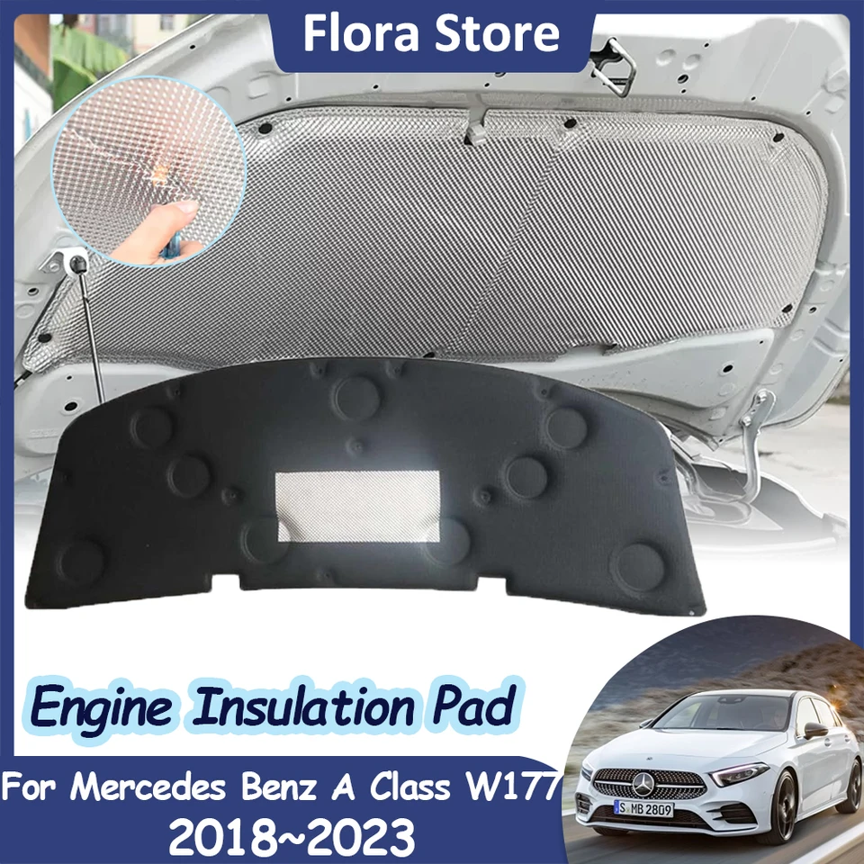 Pre Mercedes Benz A trieda W177 A180 2018 ~ 2023 Motor Hood Zvukový podložka Teplo izolácia Izolačná bavlna Fire odolná voči vnútorným doplnkom