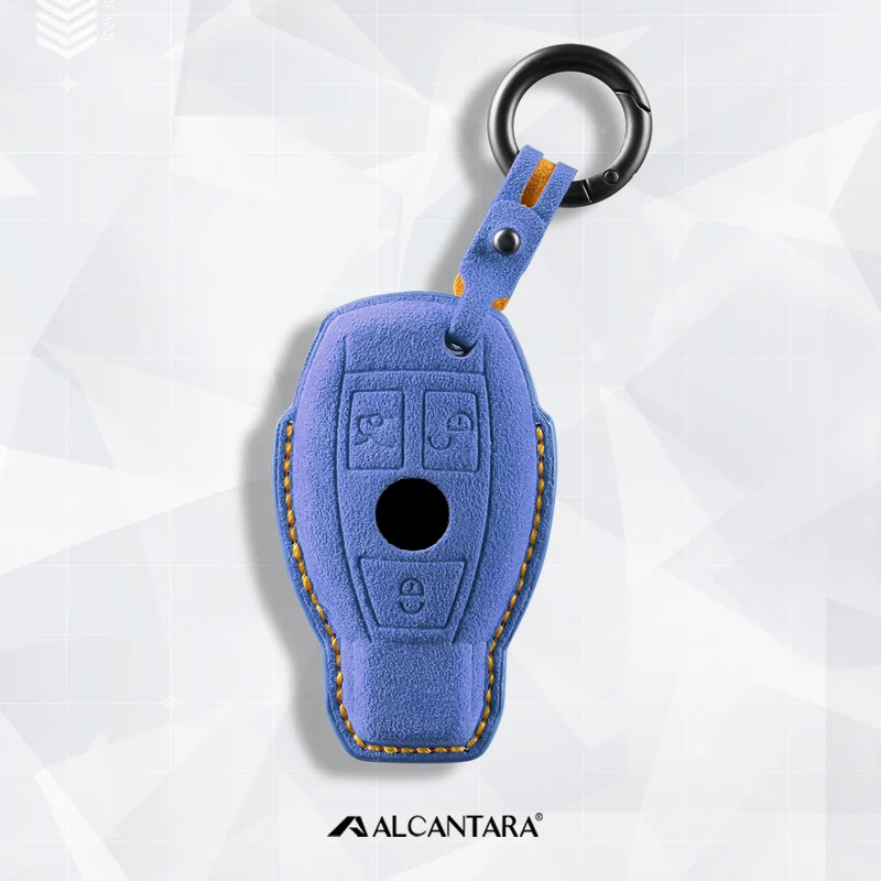 Pre Mercedes Benz Abces trieda Glc CLE CLA GLB GLS W177 W205 AMG W213 X167 W222 Kľúčový puzdro Auto Alcantara Keychain