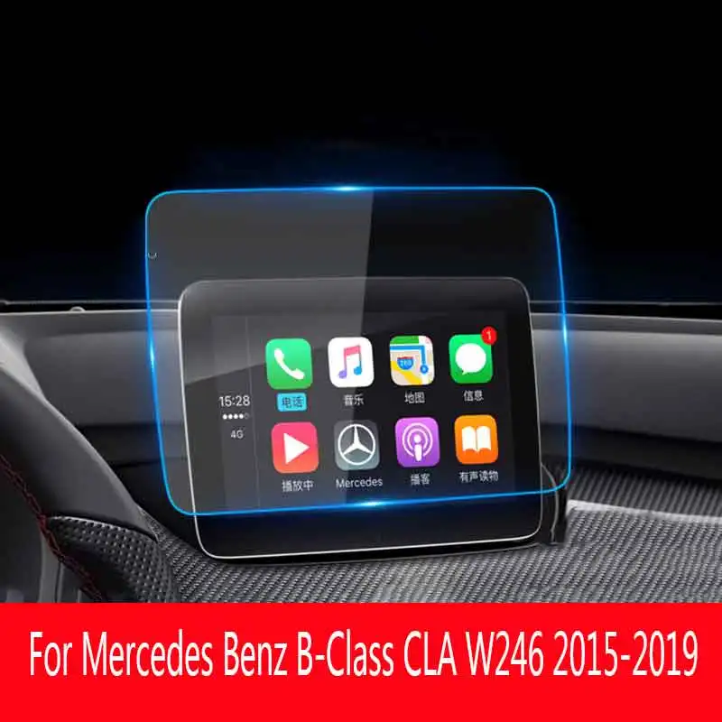 Pre Mercedes Benz B-Class CLA W246 2015-2019 GPS navigácia LCD Screen Screen Glasted Glass Ochranné filmy Interiérové ​​príslušenstvo
