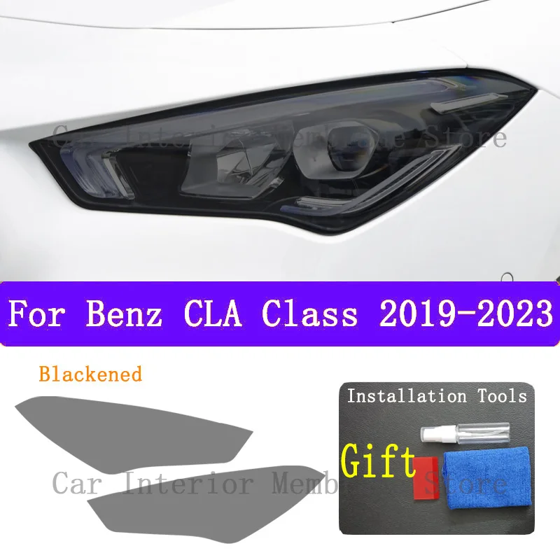 Pre Mercedes Benz CLA CLA 2019-2023 Vonkajší svetlomet proti prednej lampe TINT TINT TPU TPU TPU OPRAVY PRÍSLUŠENSTVO