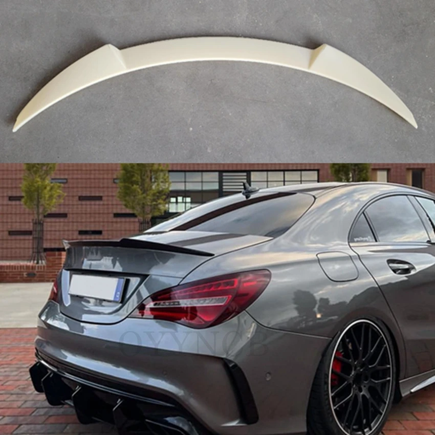Pre Mercedes-Benz CLA W117 C117 CS Style Uhlík Gloss Black Zadný spojler kufra kufra kufra 2013-2019