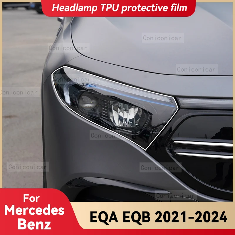 Pre Mercedes Benz Eqa EQB 2021-2024 Svetlomet automobilu Transparentný TPU Protect Film Front Light Zmeniť farebné príslušenstvo