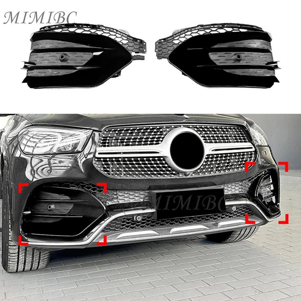 Pre Mercedes Benz GLE Class W167 GLE450 GLE53 AMG 2019-2023 ABS Car Front Bumper Air Vzdnitý SPOILER CANARD CANARD SPORTTERS BODEKIT