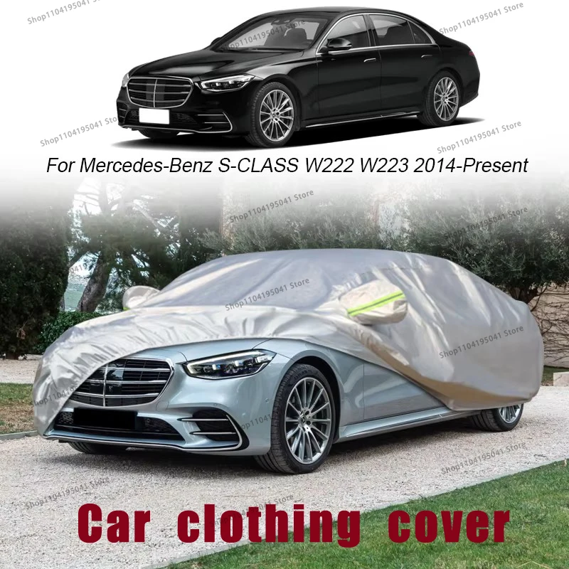 Pre Mercedes Benz S SLA Trieda Full Auto Cover Dažďový mrazy Snehový automobil, ochrana UV, ochrana pred farbou automobilov