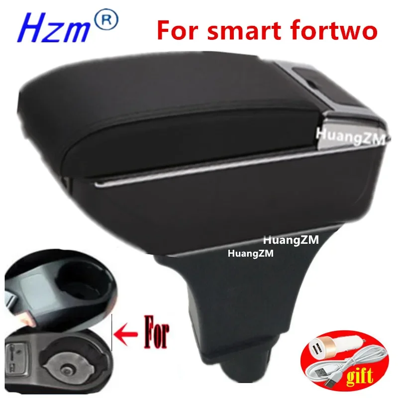 Pre Mercedes-Benz Smart Fortwo Forfour L larkárske skrinky Central Store Content Box s držiakom pohárika popolníka s rozhraním USB