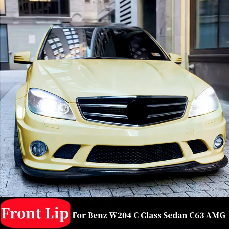 Pre Mercedes Benz W204 C Sedan C63 AMG 3 PC/Set Car Front Bumper Lip Difuser Spoiler Gloss Black Body Kits ladenie