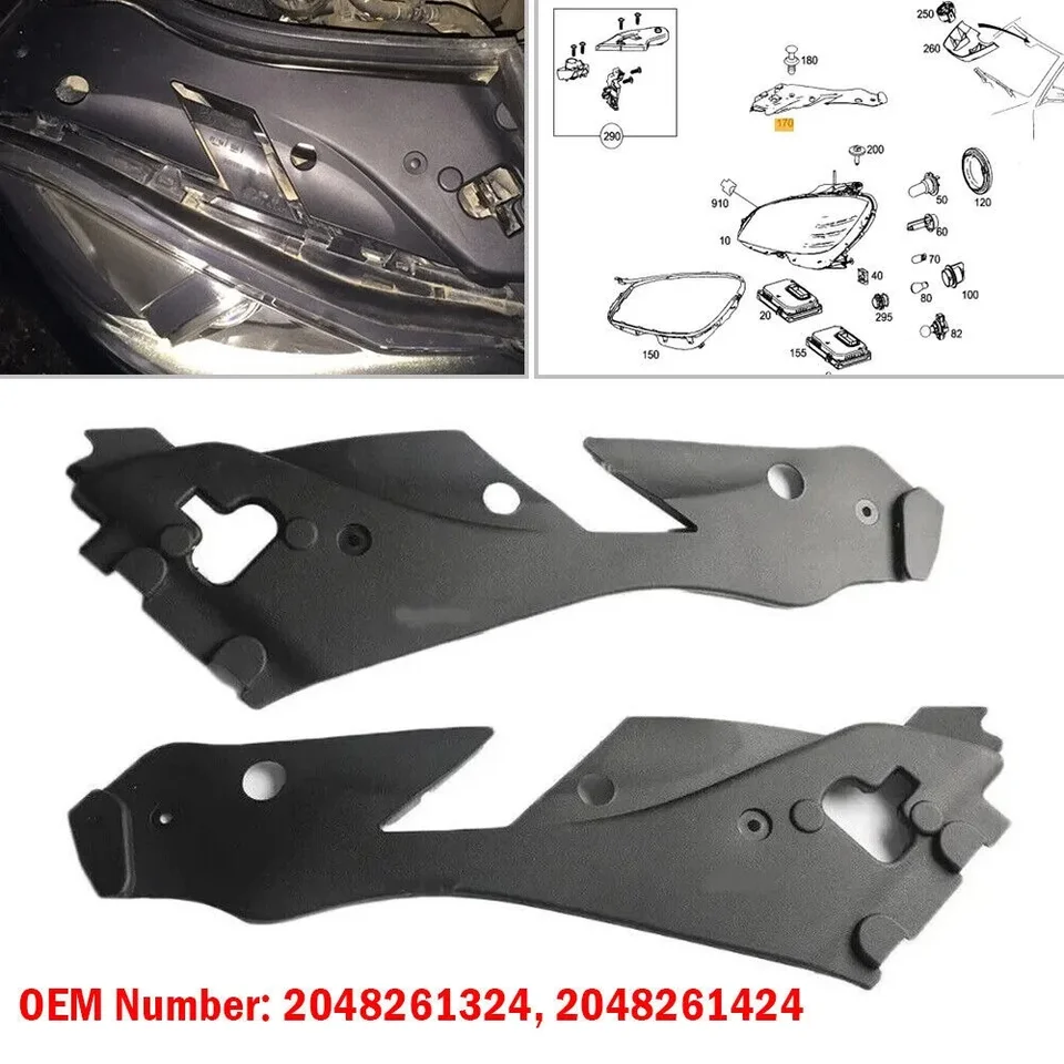 Pre Mercedes Benz W204 C300 C350 2008-2012 2048261424 2048261324 Auto ľavého pravého horného horného svetlometového ochranného krytu príslušenstva