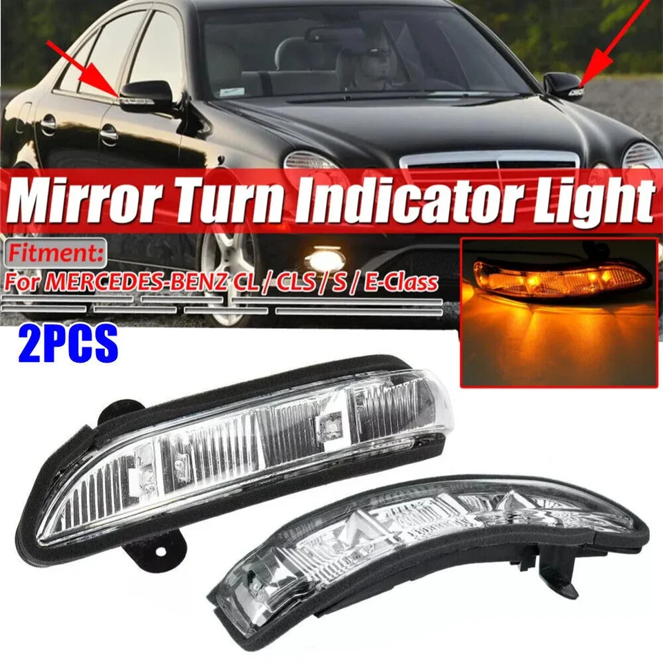 Pre Mercedes W211 W221 W219 W216 Dvere CAR RETVIEW OUT SIGNAL SIGNAL SILD ZRKADLO Značka lampa A2198200521 A2198200621