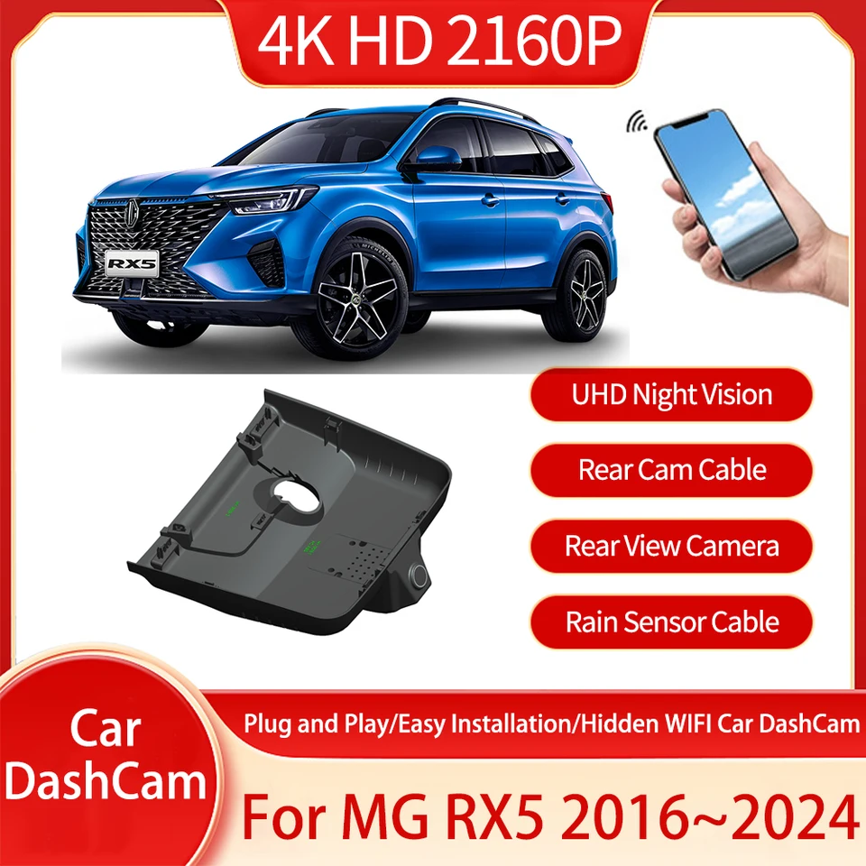 Pre Mg RX5 RX5 Plus MK1 2016 ~ 2024 2023 4K HD Nový hnací zapisovač DVR DVR DVR predná kamera a pamäťové fotoaparáty Play Play