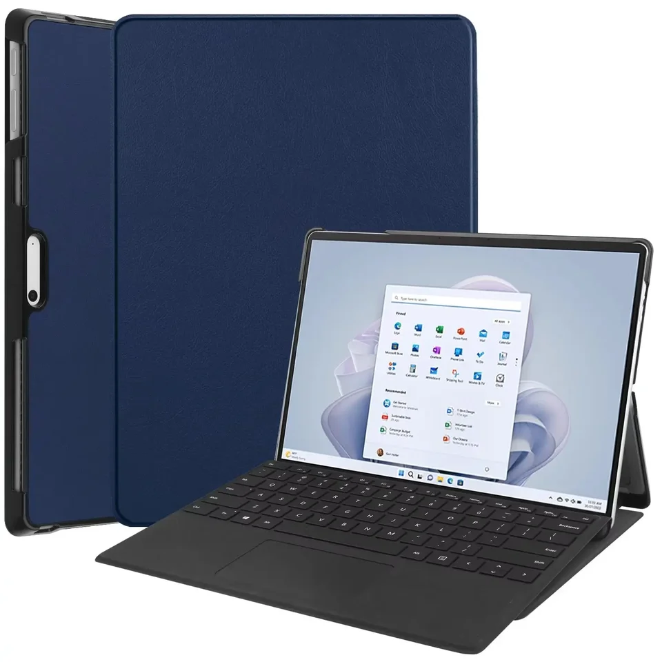 Pre Microsoft Surface Pro 11/10/9 Tablet Case Skladacie stojan Pu Leather Ochranná škrupina pre Surface Pro 11 Case 13 