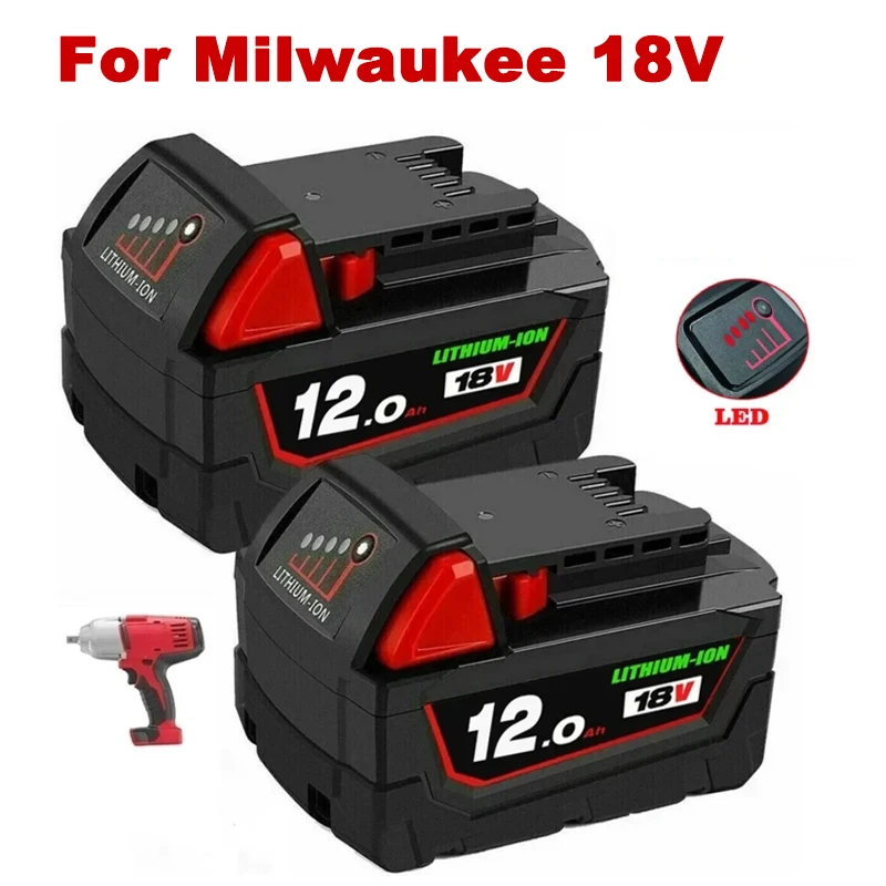 Pre Milwaukee 48-11-1852 M18 Lithium XC 12AH predĺžená kapacita batérie pre Milwaukee 48-11-1850 48-11-1840 bezdrôtové elektrické náradie