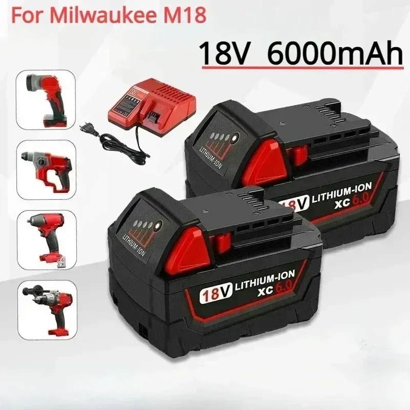 Pre Milwaukee M18B5 XC lítium-iónová batéria 18V 6.0AH batéria pre Milwaukee M18 elektrické náradie 48-11-1815 48-11850 48-11860 Z50