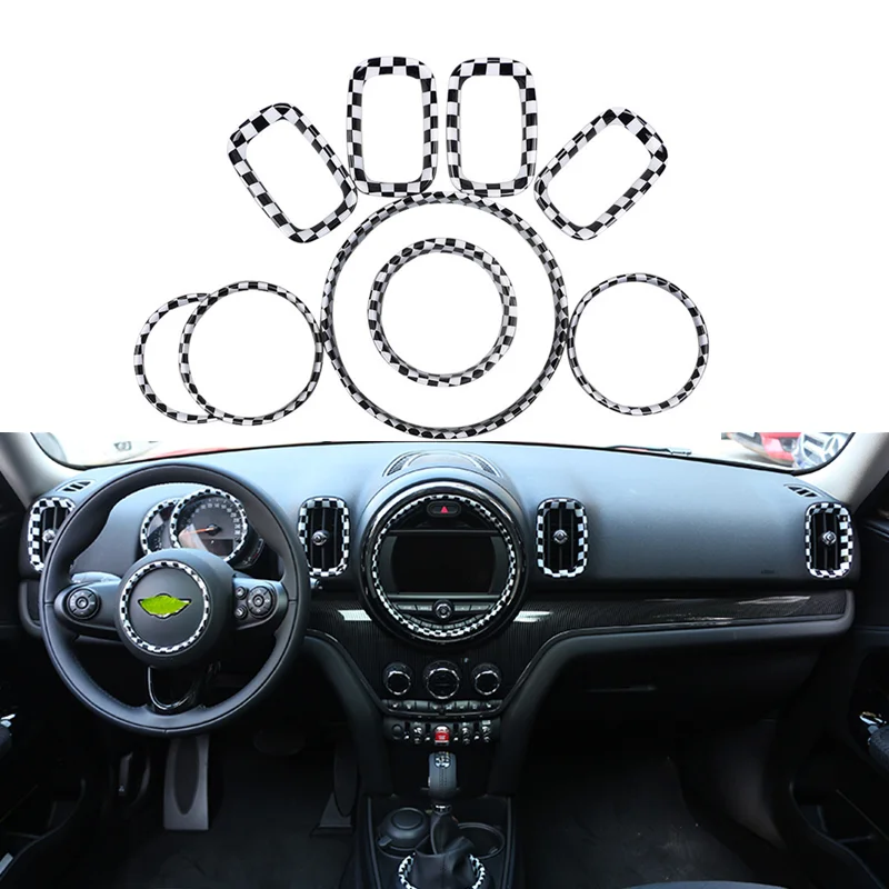 Pre Mini Cooper F60 Countryman Interiérový obklad prístrojového panelu Dekoratívne krúžky Dashboard Cover Cover Cover Frame shell F 60