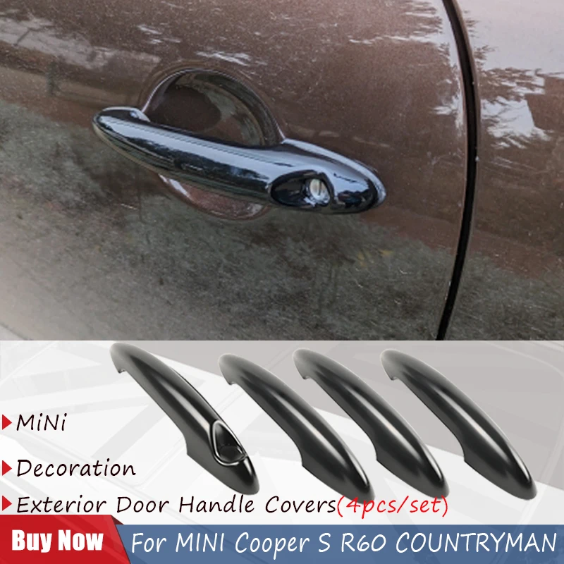 Pre Mini Cooper S JCW R60 Countryman 2011-2016 GLOS Čierne rukoväť Kryt kryt Ochranné puzdro Príslušenstvo v štýle automobilu 4 PCS