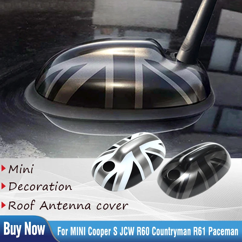 Pre Mini Cooper S JCW R60 Countryman R61 Kartican Čierna vlajka Vonkajšia lemka Anténa Cover Cover Sticker Car-Styling Príslušenstvo