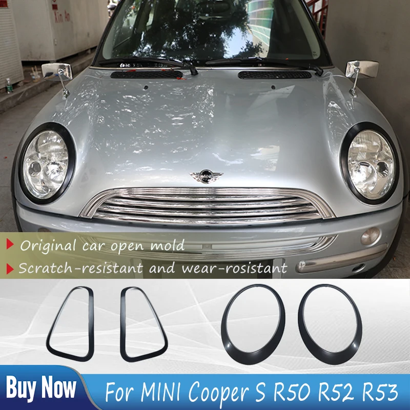 Pre Mini Cooper S R50 R52 R53 R53 Black CAR Svetlomet hlava hlava zadné žiarovky Ráme Ráme