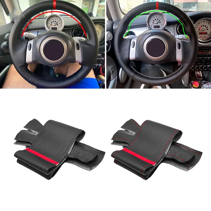 Pre Mini Coupe 2001 2002 - 2006 CASTROTE 2004 -2008 pre MINI R50 R53 R60 Ručne šité auto volant Kryt kože kožené lemovanie