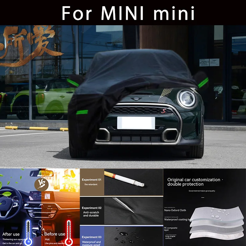 Pre mini mini vonkajšiu ochranu Plné kryty automobilov Snow Cover Sunshade Neproidný prach odolný exteriér Kancelári