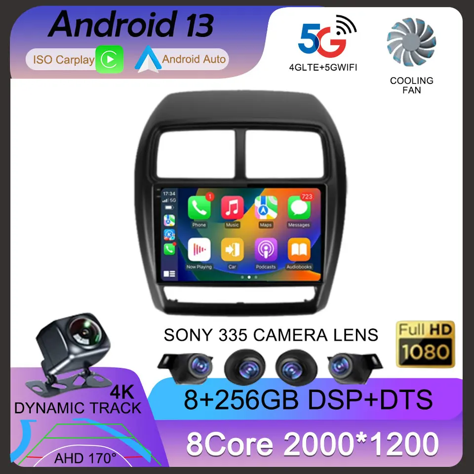 Pre Mitsubishi ASX 1 2016 2017 2018 2019 2020-2022 Android 13 Car Radio Multimedia Video Player GPS Navigatio CarPlay Stereo DSP