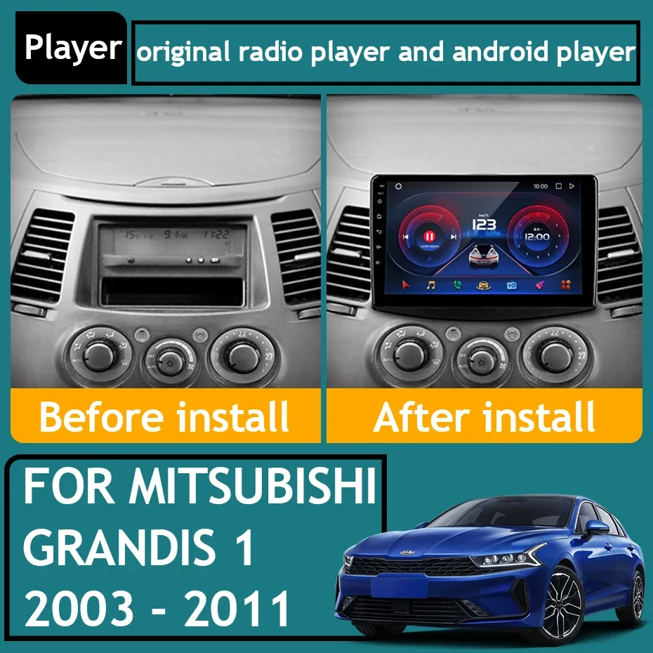 Pre Mitsubishi Grandis 1 2003 - 2011 Car Radio Android 13 Navigation GPS Android Auto Stereo Unit č. 2Din 5G WiFi DVD