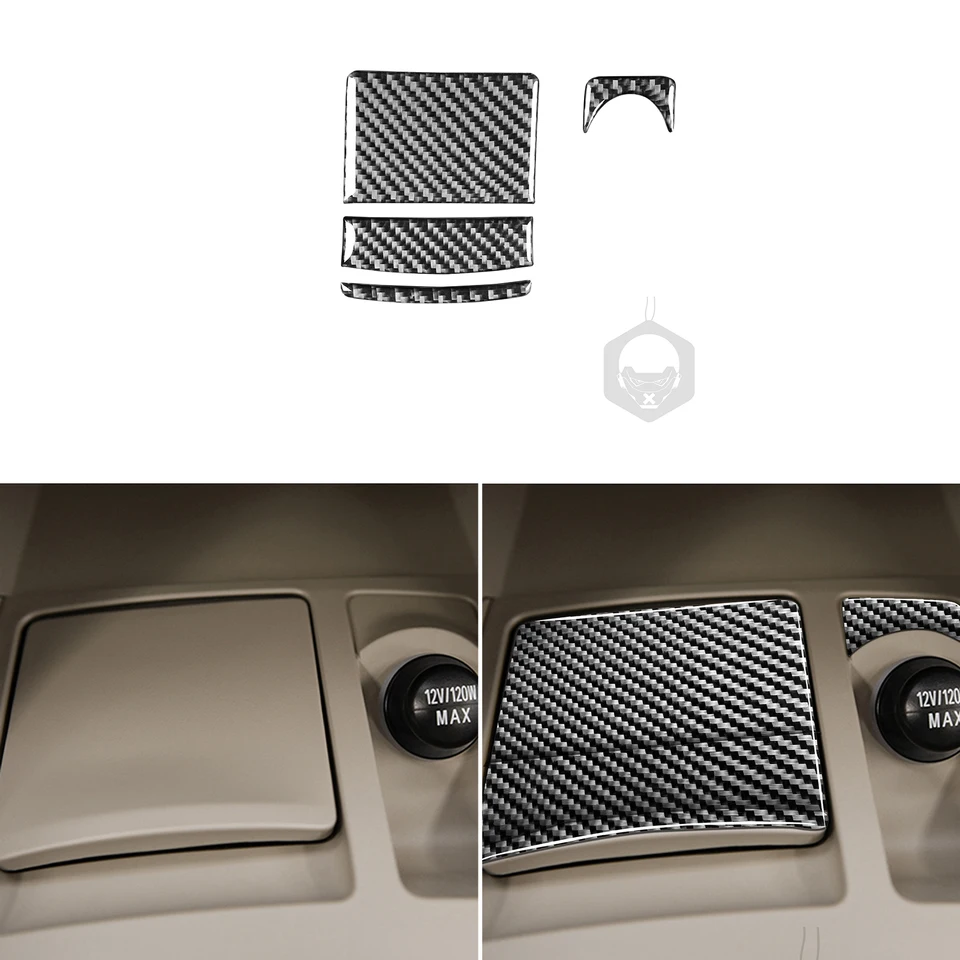 Pre Mitsubishi Lancer 2008-2015 Uhlíkové vlákno popolníka Vyplácanie tlačidla upravené TRIM TRIM ACON Príslušenstvo Cover nálepka