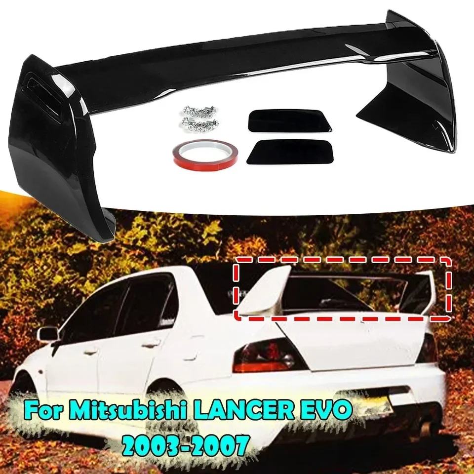 Pre Mitsubishi Lancer Evo 7 8 9 2003 2004 2005 2006 2007 SPOILER Car Tail Wing Zadný kmeň Krídla Krídla pre Lance Evo Body Kit