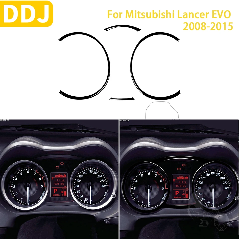 Pre Mitsubishi Lancer Evo x Mr 2008-2015 Doplnky automobilov plastový klavír Čierny interiérový rýchlomer ráme
