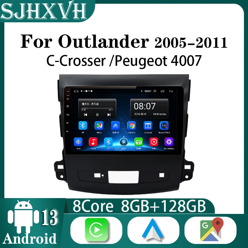 Pre Mitsubishi Outlander XL 2 2005-2011 Wireless CarPlay Android Auto Radio Auto multimediálny hráč GPS navigácia DSP Stereo