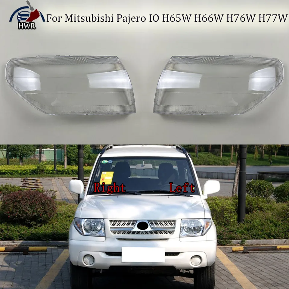 Pre Mitsubishi Pajero IO H65W H66W H76W H77W Svetlejový kryt svetlometového krytu Shell Headhights Lens Lampshade Trestparentný plexisk