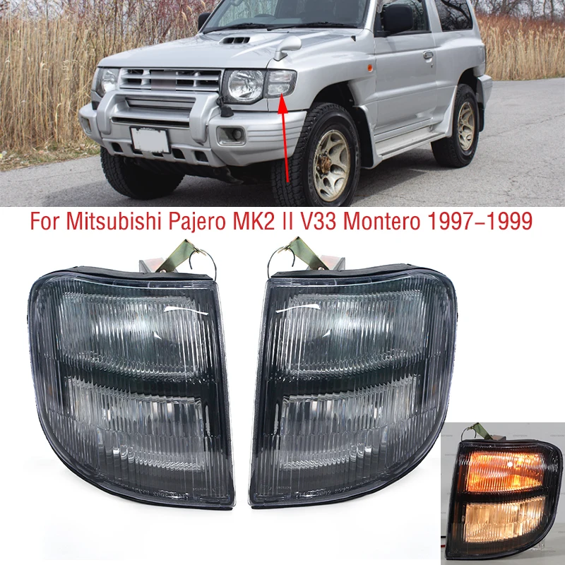 Pre Mitsubishi Pajero MK2 II V33 Montero 1997 1998 1999 Predný nárazník auta Side Marker Rohový zákruta Signál Light Light Light