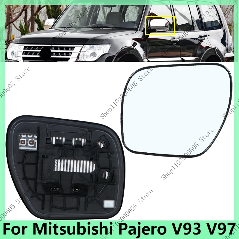 Pre Mitsubishi Pajero V93 V97 Vonkajší spätný pohľad zadný pohľad Zadné zrkadlo sklenené sklo šošovky sklo sklo s vyhrievaným