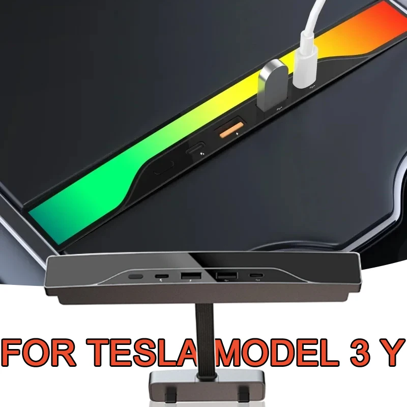 Pre model Tesla Model 3 Y 4 IN1 IN1 USB LED HUB HUB Okolo LIGHT LIGHT DOCKUP DOKAKOVÁ KABELOVÁ KABELOVÁ KAPNOROVÁ KAPNOROVÁ KAPNEROVÁ PRÍRUČKA Splitter