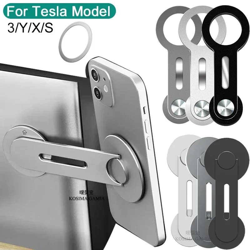 Pre Model Tesla Model 3/Y/X/S Magnetický držiak telefónu pre telefón pre Magsafe iPhone 14 13 12 Kovová expanzná držiak prenosný držiak na bočné držiak na obrazovku