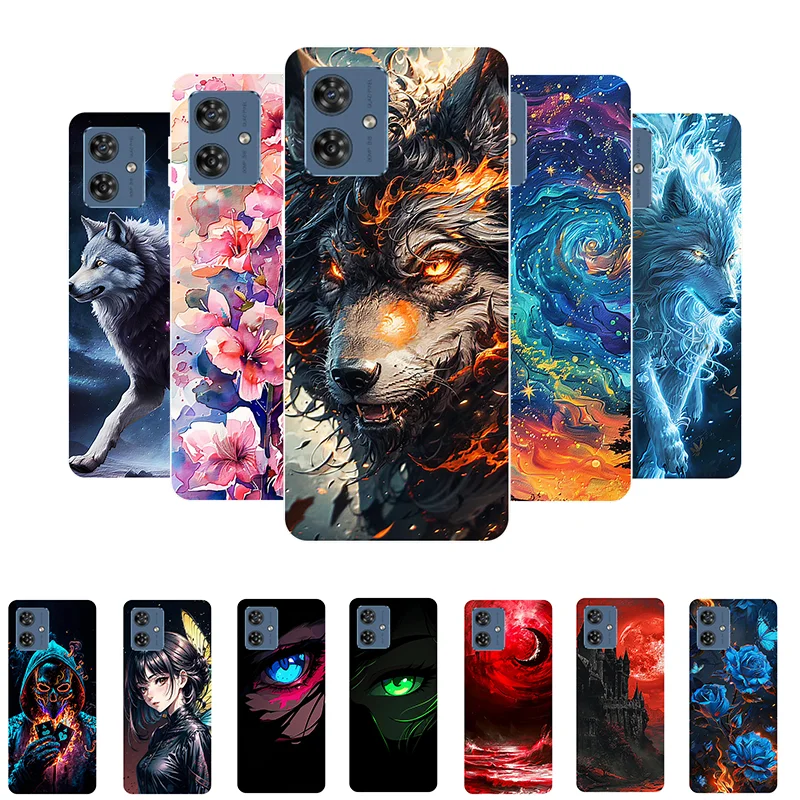 Pre Moto G54 5G Case G 54 Wolf Painted Cover Shock odolný voči mäkkému silikónovému telefónnemu puzdru pre Motorola Moto G54 Power Fundas MotoG54