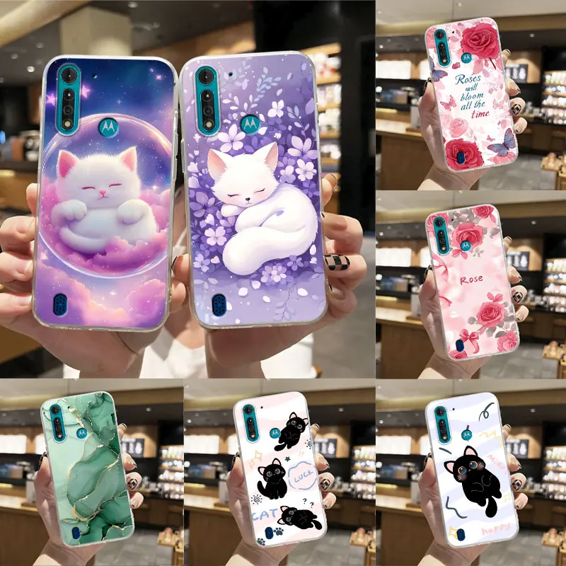 Pre Moto G8 Power Lite Case Case Luxury Transparent Shock odolný voči Silikone Soft Pase pre Moto G8 Plus G8 Play TPU Funda