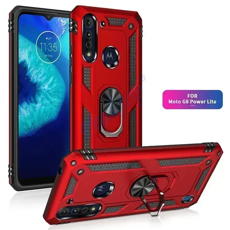pre Moto G8 Power Lite for Phone Moto G 8 Power Lite Lite Case Shock Armor Rugged Vojenský ochranný držiak automobilov Magnetický kryt