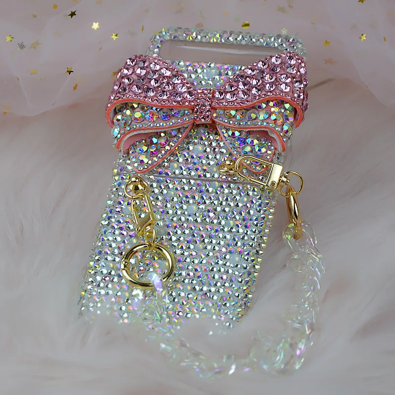 Pre Moto Motorola Razr 40 Ultra Cute Lady Diamond Crystal Bow With Patrap Cover Tafet Puzdro