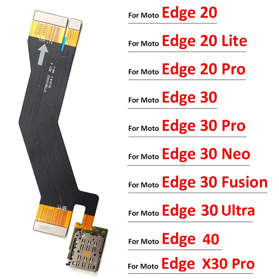 Pre Motorola Moto Edge 20 30 40 X30 PRO NEO Fusion LITE Ultra SIM CARD READER DOPLNKA KONEKTOR Hlavná doska Hlavná doska Flex kábel