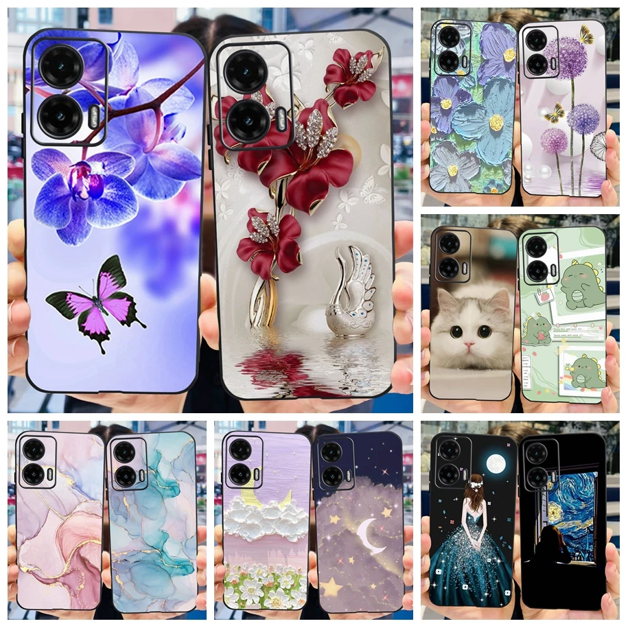 Pre Motorola Moto G35 5G Panne Populárny kvetinový motýľ Mäkký silikónový matný kryt TPU pre Moto G35 2024 G 35 MotoG35 Telefónne škrupiny