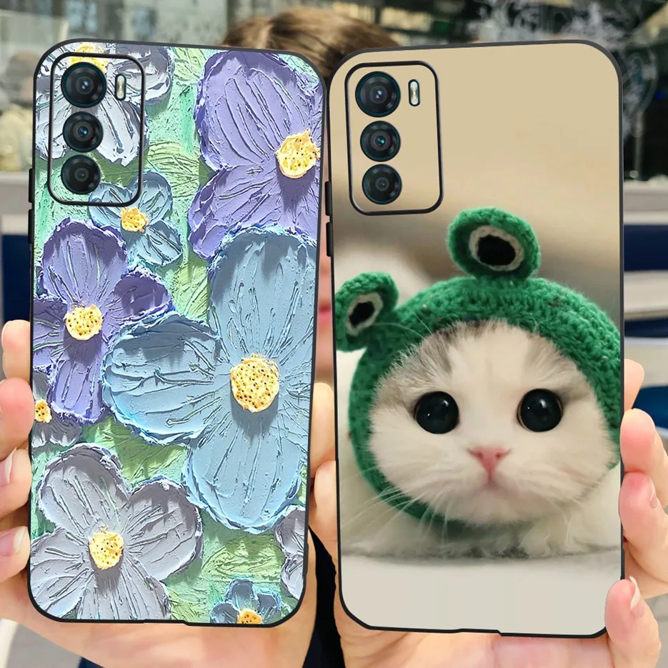 Pre Motorola Moto G42 Case XT2233-2 Cute Cat Fashion Maľovaný kryt Soft Silikone TPU Puzdro pre Moto G42 G 42 MotoG42 Fundas
